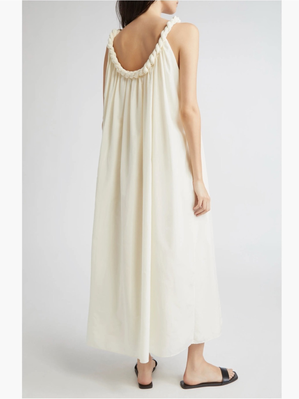LOULOU DE SAISON Kika Gathered Cotton & Silk Voile Maxi Dress - Picture 2 of 10